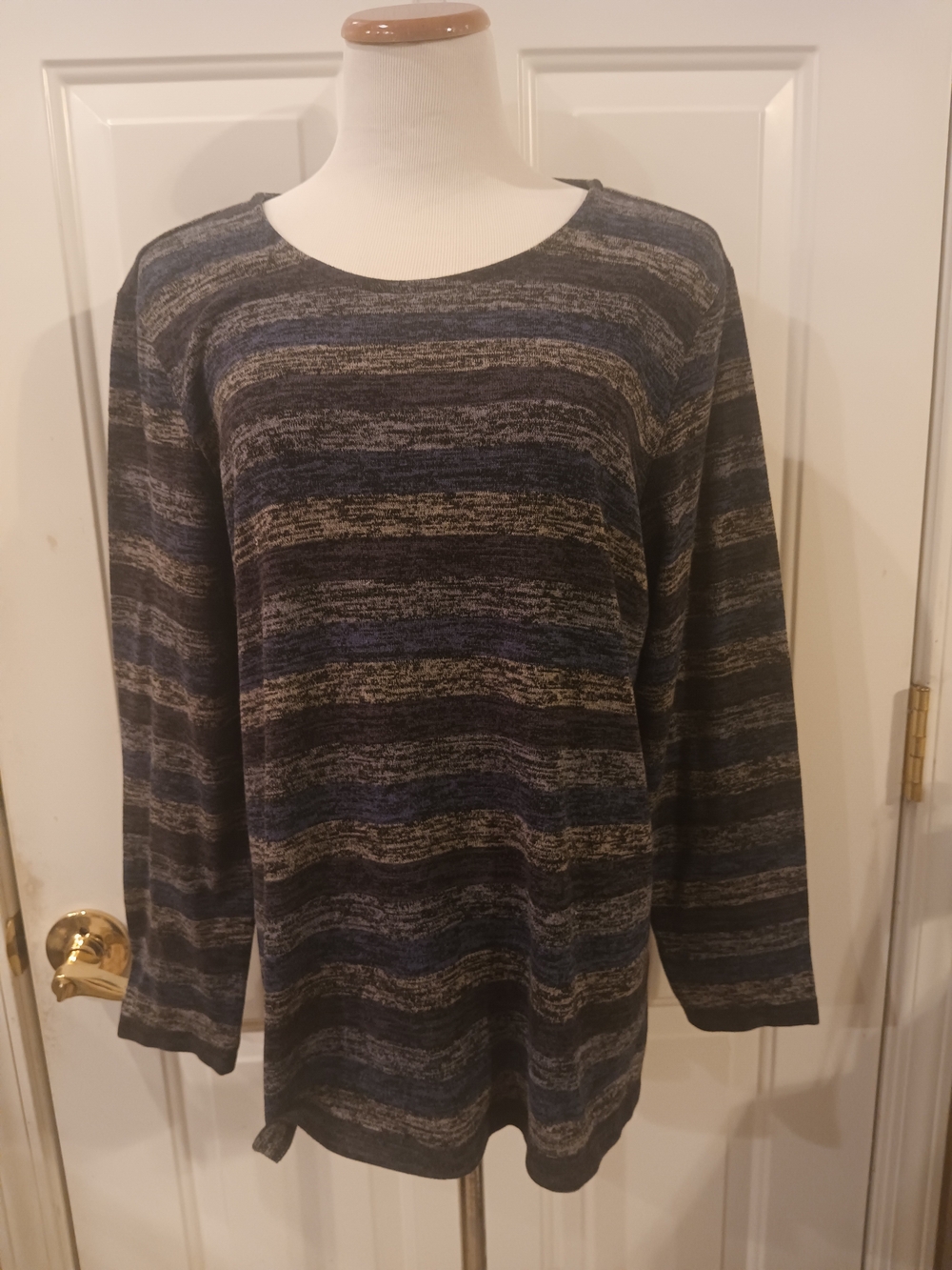Women's Striped Long-Sleeve Sweater